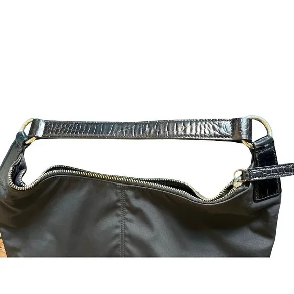 RL RALPH LAUREN Black Nylon Hobo Tote Bag - Picture 8 of 14